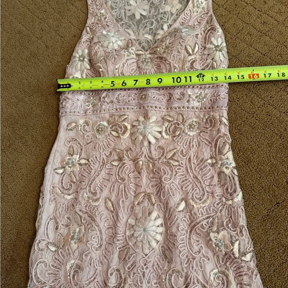 Sue Wong Pink Floral Embroidered Midi Dress - Picture 4 of 9